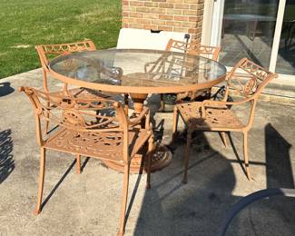 Wrought iron, vintage table and chairs