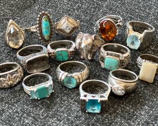 Silver statement rings