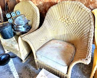 Wicker vintage arm chairs