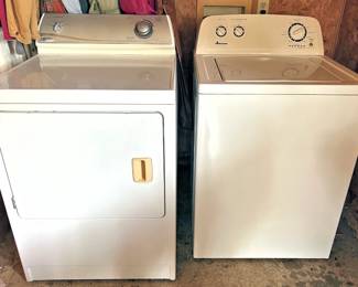 Older working Maytag dryer and Amana washer