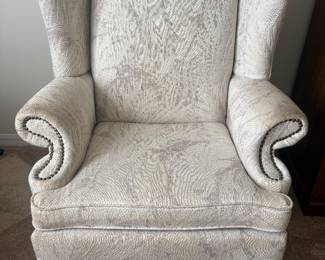 England / Corsair White wingback chair (needs some cleaning) 
