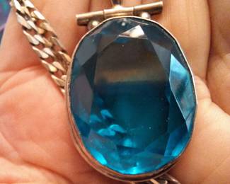 Heavy Sterling Silver Necklace with Pendant