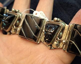 Taco Heavy Sterling Bracelet signed.