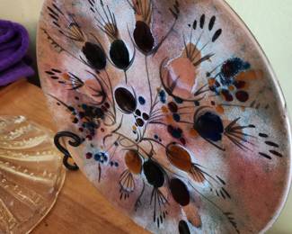 MCM - California Cloisonne Enamel Copper Decorative Plate.