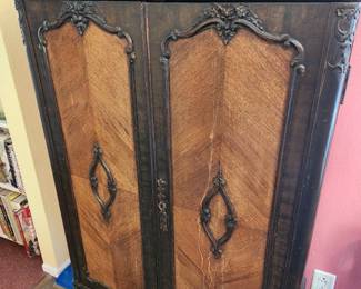 Vintage/Antique Armoire with Distressed Panel Doors.