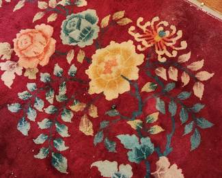 Large Chinese Handwoven Vintage 1920-30's Art Deco Period Carpet.