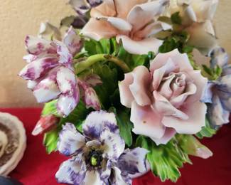 Vintage Italian Capodimonte Procelain Basket.