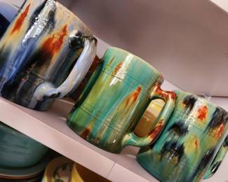 Ceramic Mugs and Bowls by Pottery Erik Hertz. Pacific Pottery.