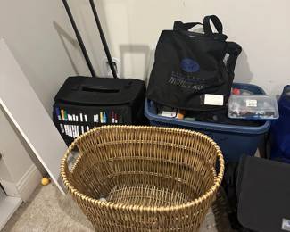 SCRAPBOOKING SUPPIES AND CASE  BASKET