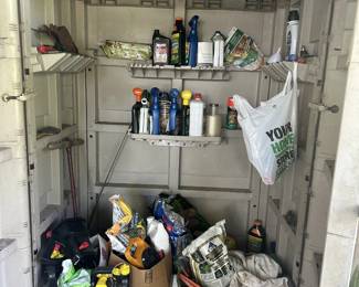 RUBBERMAID SHED WITH YARD CHEMICALS