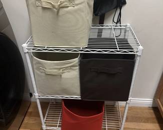 SHELF WITH FOLDING BASKETS