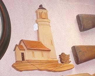Lighthouse wooden artwork.