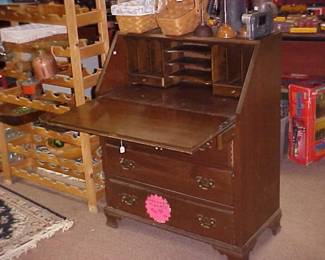 Drop-down desk chest of drawers.