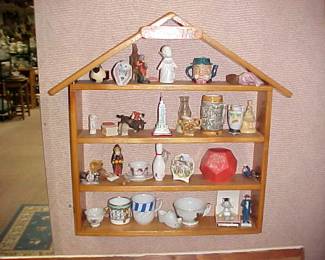 Miniatures and shelves.