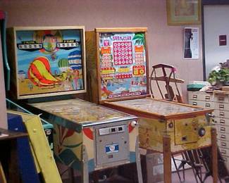 Pinball machines.