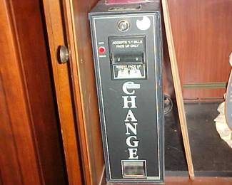 Bill changing machine.