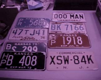 A few of the hundreds of license plates.