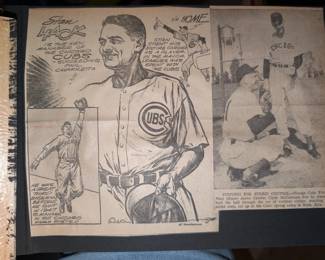 This and the next few photos are a small sample of our 1950s Cubs newspaper clipping scrapbook!!
