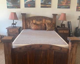 rustic style king bed