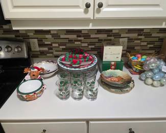 Holiday dishes, etc.