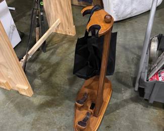 TWO ITEMS  Upper left is a Giddings Original Quilt Rack unfinished.  In the center is a RARE wooden gun STAND