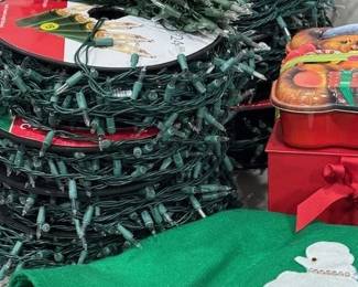 Nearly New CHRISTMAS LIGHTS  Tree Skirts and ornaments