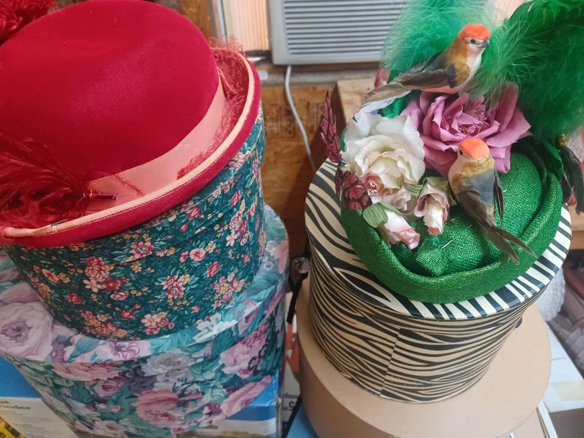 Eclectic vintage hats and hat boxes