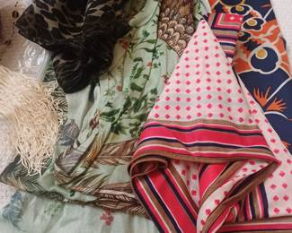Vintage scarves,  some silk Dior