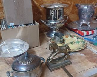 Silver plated goods, brass
