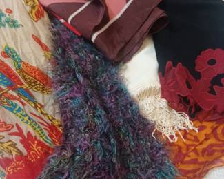 Vintage scarves,  some silk