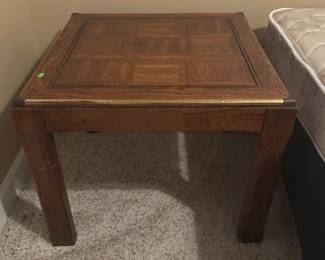 Wood side table $60.00.  26”x26”x21” 