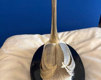 Antonio PaVia 70’s gilt Brass Swan sculpture $800.00.   13”L 14.5”T