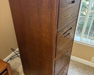 Large Oak File Cabinet $150.00.  20”w 24.5” d 57.5”t