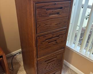 Large Oak File Cabinet $150.00.  20”w 24.5” d 57.5”t