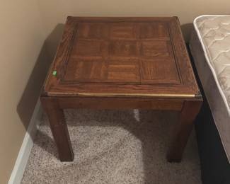 Wood side table $60.00.  26”x26”x21” 
