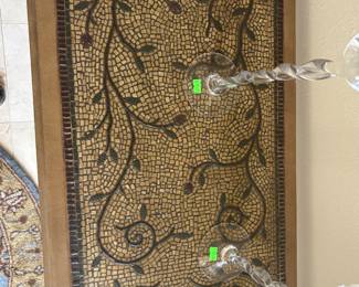 Mosaic Tiles Console Table & Wine bottle holder $250.00.   48”L 18”D 30”T