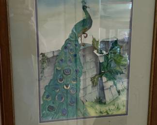 Peacock watercolor $30.00