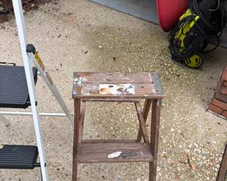 Ladders: 16’ aluminum extension $125.00,  8’ Werner fiberglass $90.00, 6’ aluminum $70.00, 5’ wood $50.00, 4’.aluminum 3 step $50.00, 3’ wood step $40.00