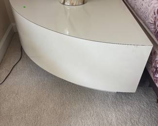 Formica corner table $150.00.    33”w 33”d 17”t