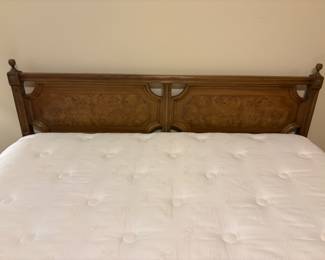 MCM Queen Bed by American if Martinsville. $375.00.  Headboard, frame & Serta Perfect mattress.