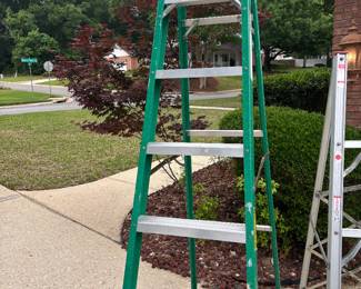 Ladders: 16’ aluminum extension $125.00,  8’ Werner fiberglass $90.00, 6’ aluminum $70.00, 5’ wood $50.00, 4’.aluminum 3 step $50.00, 3’ wood step $40.00
