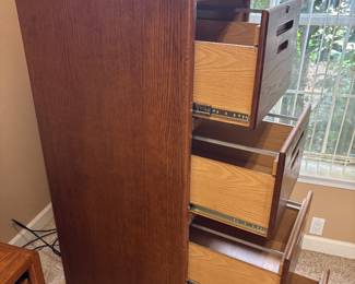 Large Oak File Cabinet $150.00.  20”w 24.5” d 57.5”t