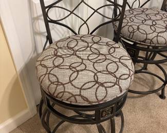 (4) Swivel Metal Bar Stools $400.00 set. 19”x 19” x 41.5”t. 24” seat to floor