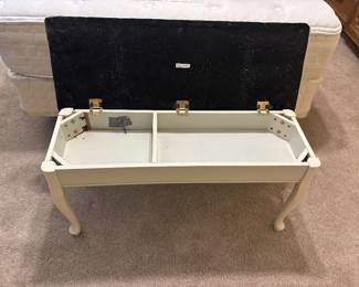 Upholstered storage bench $100.00.   38”L 14”W 20”T