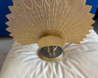Antonio PaVia 70’s Ostrich Egg Peacock sculpture $800.00.   16”W 17”t