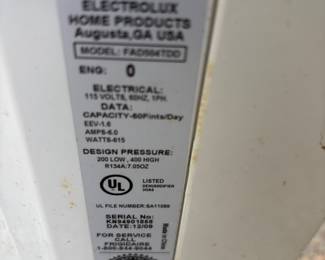 Frigidaire Dehumidifier 50 pint cap $125.00