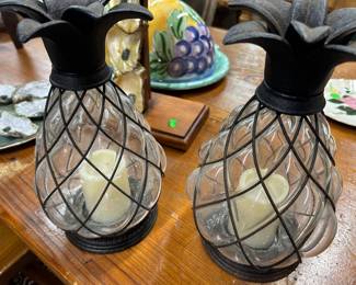 Pair Pineapple form candle lights