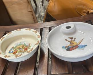 Bunnykins and French food warmer with dinosaur