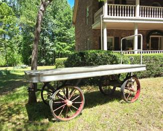 Antique railroad baggage wagon