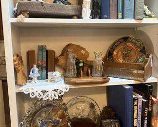 books, decorative figurines, book ends